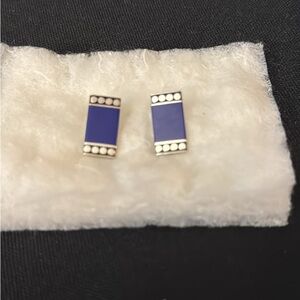 Elegant Sterling Silver and Blue Earrings